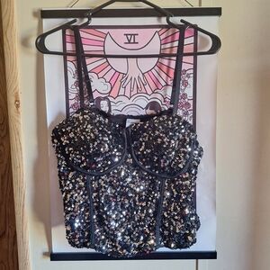 Sequin Bustier Top